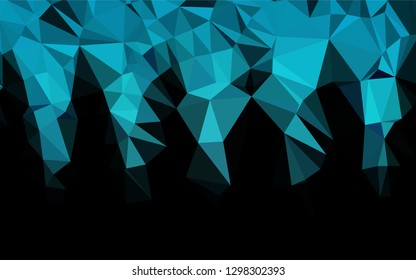 Light BLUE vector hexagon mosaic template. A sample with polygonal shapes. Brand new style for your business design.