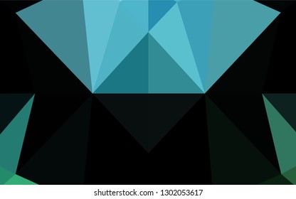 Light BLUE vector hexagon mosaic template. Colorful illustration in abstract style with gradient. The best triangular design for your business.