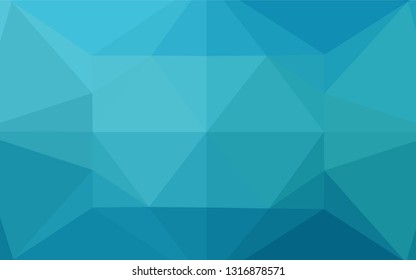 Light BLUE vector hexagon mosaic template. Glitter abstract illustration with an elegant design. The polygonal design can be used for your web site.