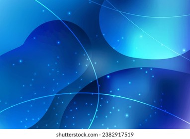 Light BLUE vector Illustration with colorful circles, lines in abstract style. Blurred decorative design in abstract style with bubbles. Smart design for business ads.