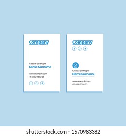 Light Blue Vector Illustration Of Corporate Email Signature Design