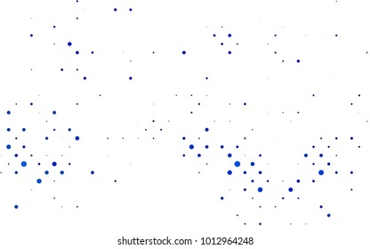 Light BLUE vector illustration which consist of circles. Dotted gradient design for your business. Creative geometric background in halftone style with colored spots.