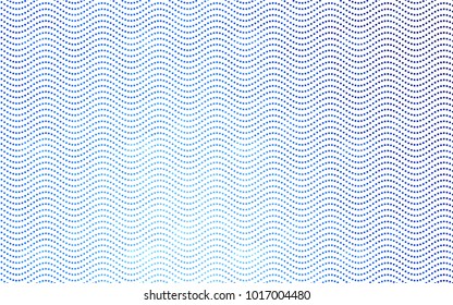 Light BLUE vector illustration which consist of circles. Dotted gradient design for your business. Creative geometric background in halftone style with colored spots.