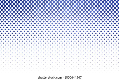 Light BLUE vector illustration which consist of circles. Dotted gradient design for your business. Creative geometric background in halftone style with colored spots.