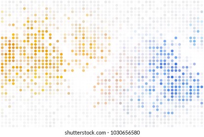 Light BLUE vector illustration which consist of circles. Dotted gradient design for your business. Creative geometric background in halftone style with colored spots.