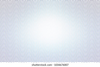 Light BLUE vector illustration which consist of circles. Dotted gradient design for your business. Creative geometric background in halftone style with colored spots.