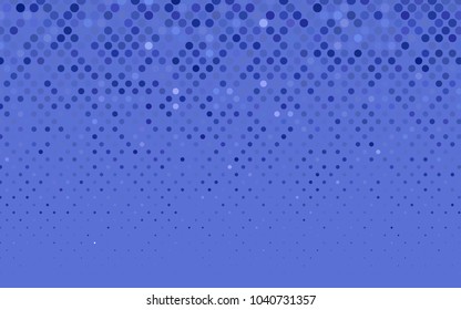 Light BLUE vector illustration which consist of circles. Dotted gradient design for your business. Creative geometric background in halftone style with colored spots.