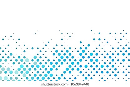 Light BLUE vector illustration which consist of circles. Dotted gradient design for your business. Creative geometric background in halftone style with colored spots.