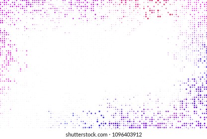 Light BLUE vector illustration which consist of circles. Dotted gradient design for your business. Creative geometric background in halftone style with colored spots.
