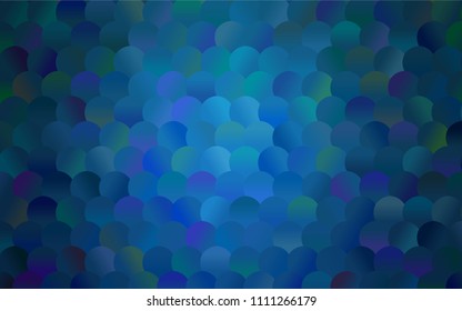 Light BLUE vector illustration which consist of circles. Dotted gradient design for your business. Creative geometric background in halftone style with colored spots.