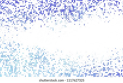 Light BLUE vector illustration which consist of circles. Dotted gradient design for your business. Creative geometric background in halftone style with colored spots.