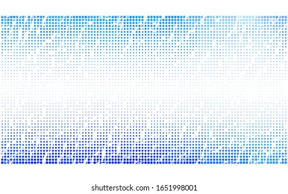 Light BLUE vector illustration which consist of circles. Dotted gradient design for your business. Creative geometric background in halftone style with colored spots.