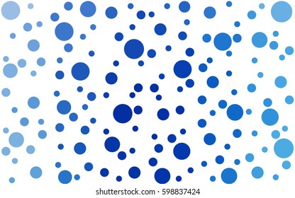 Light BLUE vector illustration which consist of circles. Dotted gradient design for your business. Creative geometric background in halftone style with colored spots.