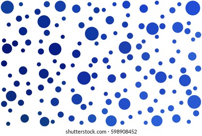 Light BLUE vector illustration which consist of circles. Dotted gradient design for your business. Creative geometric background in halftone style with colored spots.