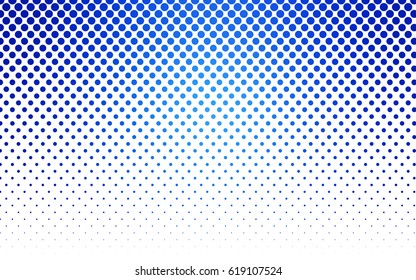 Light BLUE vector illustration which consist of circles. Dotted gradient design for your business. Creative geometric background in halftone style with colored spots.