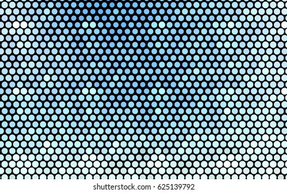 Light BLUE vector illustration which consist of circles. Dotted gradient design for your business. Creative geometric background in halftone style with colored spots.