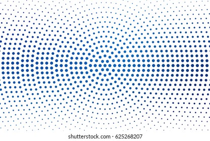 Light BLUE vector illustration which consist of circles. Dotted gradient design for your business. Creative geometric background in halftone style with colored spots.