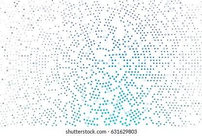 Light BLUE vector illustration which consist of circles. Dotted gradient design for your business. Creative geometric background in halftone style with colored spots.