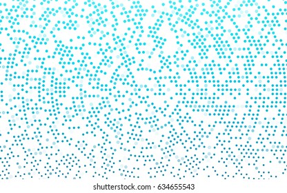 Light BLUE vector illustration which consist of circles. Dotted gradient design for your business. Creative geometric background in halftone style with colored spots.