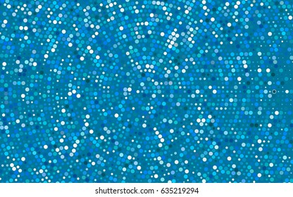 Light BLUE vector illustration which consist of circles. Dotted gradient design for your business. Creative geometric background in halftone style with colored spots.