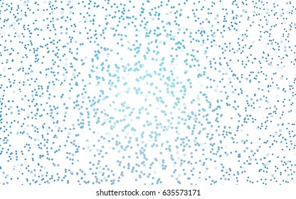 Light BLUE vector illustration which consist of circles. Dotted gradient design for your business. Creative geometric background in halftone style with colored spots.