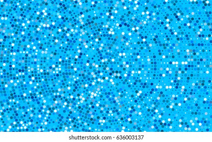 Light BLUE vector illustration which consist of circles. Dotted gradient design for your business. Creative geometric background in halftone style with colored spots.