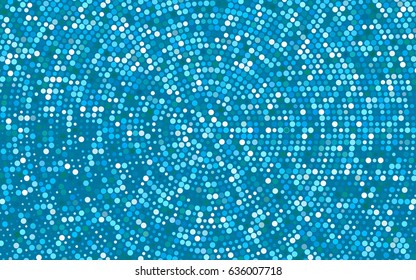 Light BLUE vector illustration which consist of circles. Dotted gradient design for your business. Creative geometric background in halftone style with colored spots.