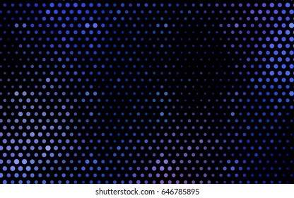 Light BLUE vector illustration which consist of circles. Dotted gradient design for your business. Creative geometric background in halftone style with colored spots.