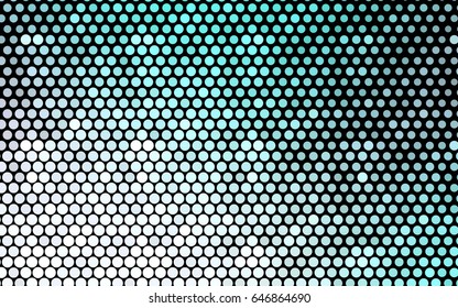 Light BLUE vector illustration which consist of circles. Dotted gradient design for your business. Creative geometric background in halftone style with colored spots.