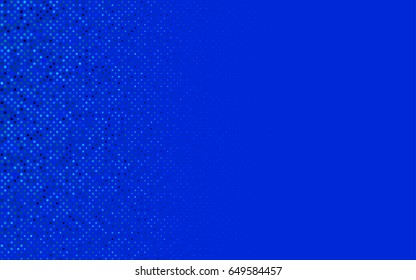 Light BLUE vector illustration which consist of circles. Dotted gradient design for your business. Creative geometric background in halftone style with colored spots.