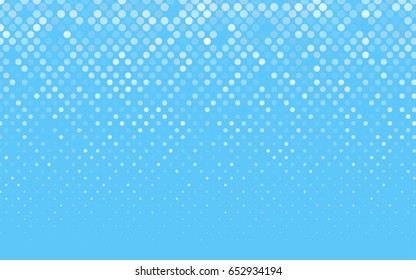 Light BLUE vector illustration which consist of circles. Dotted gradient design for your business. Creative geometric background in halftone style with colored spots.