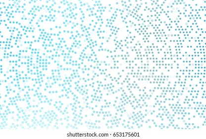 Light BLUE vector illustration which consist of circles. Dotted gradient design for your business. Creative geometric background in halftone style with colored spots.