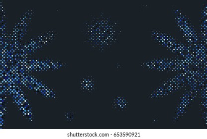 Light BLUE vector illustration which consist of circles. Dotted gradient design for your business. Creative geometric background in halftone style with colored spots.