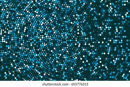 Light BLUE vector illustration which consist of circles. Dotted gradient design for your business. Creative geometric background in halftone style with colored spots.