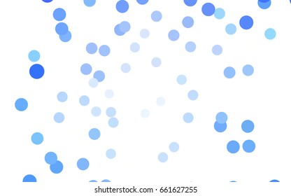 Light BLUE vector illustration which consist of circles. Dotted gradient design for your business. Creative geometric background in halftone style with colored spots.