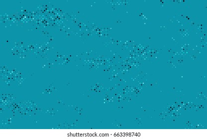 Light BLUE vector illustration which consist of circles. Dotted gradient design for your business. Creative geometric background in halftone style with colored spots.