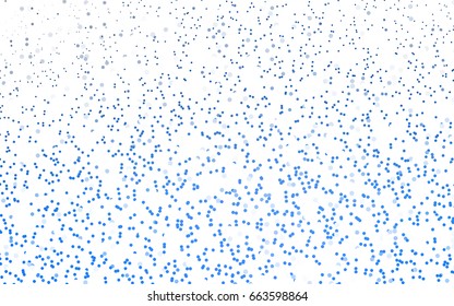 Light BLUE vector illustration which consist of circles. Dotted gradient design for your business. Creative geometric background in halftone style with colored spots.
