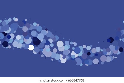 Light BLUE vector illustration which consist of circles. Dotted gradient design for your business. Creative geometric background in halftone style with colored spots.