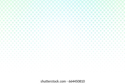 Light BLUE vector illustration which consist of circles. Dotted gradient design for your business. Creative geometric background in halftone style with colored spots.