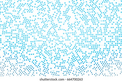 Light BLUE vector illustration which consist of circles. Dotted gradient design for your business. Creative geometric background in halftone style with colored spots.