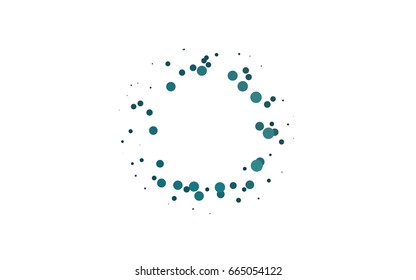 Light BLUE vector illustration which consist of circles. Dotted gradient design for your business. Creative geometric background in halftone style with colored spots.