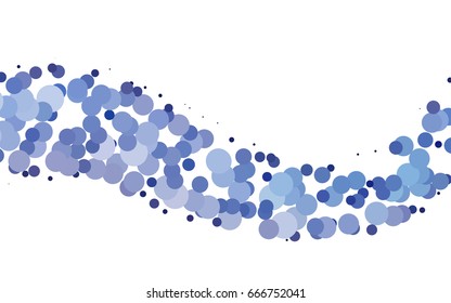 Light BLUE vector illustration which consist of circles. Dotted gradient design for your business. Creative geometric background in halftone style with colored spots.
