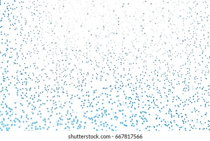 Light BLUE vector illustration which consist of circles. Dotted gradient design for your business. Creative geometric background in halftone style with colored spots.