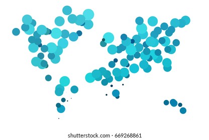 Light BLUE vector illustration which consist of circles. Dotted gradient design for your business. Creative geometric background in halftone style with colored spots.