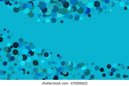 Light BLUE vector illustration which consist of circles. Dotted gradient design for your business. Creative geometric background in halftone style with colored spots.