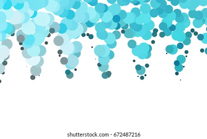 Light BLUE vector illustration which consist of circles. Dotted gradient design for your business. Creative geometric background in halftone style with colored spots.