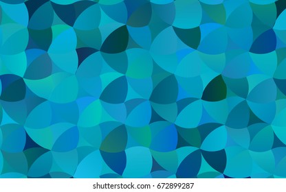 Light BLUE vector illustration which consist of circles. Dotted gradient design for your business. Creative geometric background in halftone style with colored spots.