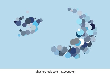 Light BLUE vector illustration which consist of circles. Dotted gradient design for your business. Creative geometric background in halftone style with colored spots.