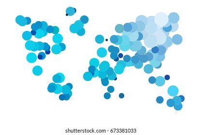 Light BLUE vector illustration which consist of circles. Dotted gradient design for your business. Creative geometric background in halftone style with colored spots.