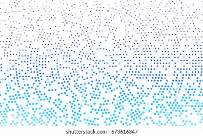 Light BLUE vector illustration which consist of circles. Dotted gradient design for your business. Creative geometric background in halftone style with colored spots.